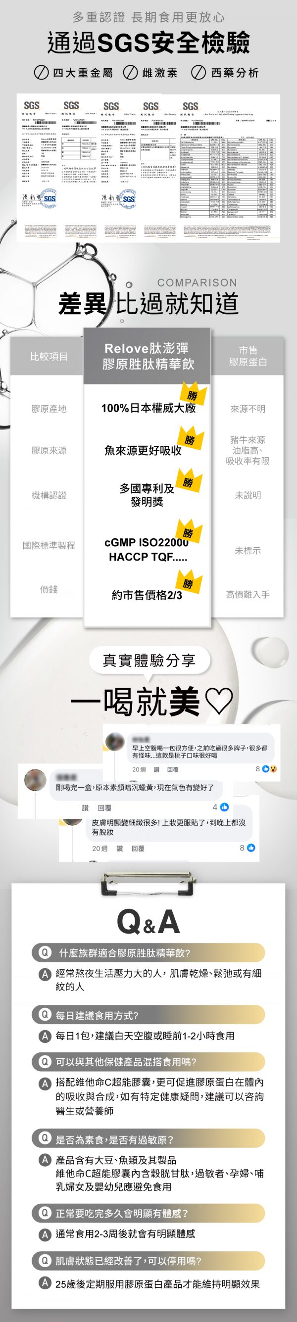 台灣Relove肽澎彈膠原胜肽精華飲 (荔枝水蜜桃風味) 15 x 25ml - 香港行貨