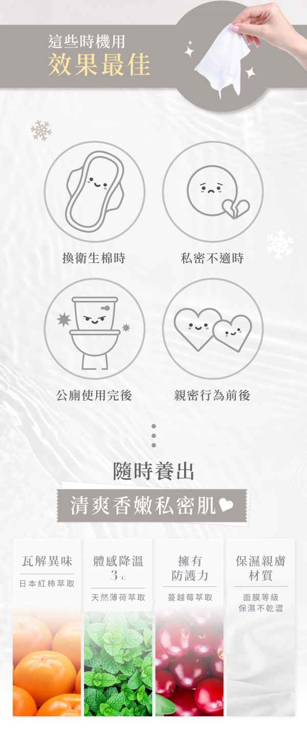 台灣Relove私密弱酸清潔濕紙巾(15片) - 香港行貨